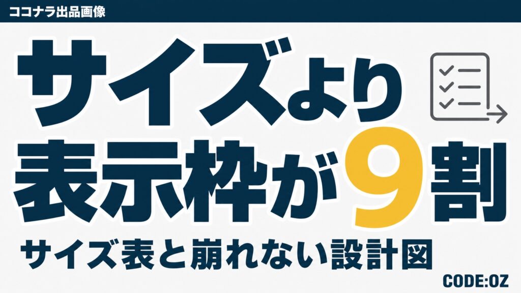 出品画像が表示枠で切り取られる仕組みを説明した記事のアイキャッチ画像。原寸の大きさよりも、どこが切り取られるかが結果を左右する
